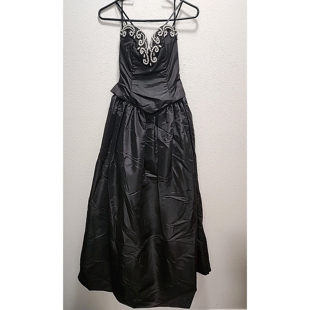 Vtg Women's Jessica Mcclintock Gunne Sax Prom Dress Black Sz 5/6‎ Whimsigoth